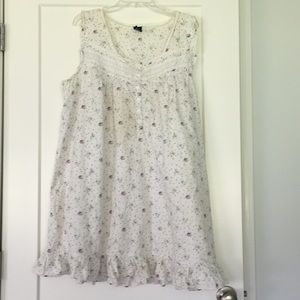 Eyelet Lace Floral Cotton Night Dress XXL
